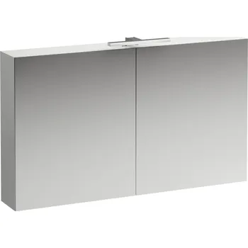 Nábytek LAUFEN BASE Zrcadlová skříňka, osvětlení, el.zásuvka EU IP 44 1200x185, Bílá mat - H4029021102601
