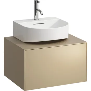 Koupelnový nábytek LAUFEN SONAR Skříňka pod umyvadlo, s 1 zásuvkou, pro umývátko H816341, s výřezem uprostřed 575x455, Zlatá (lak) - H4054310340401