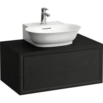 Koupelnový nábytek LAUFEN THE NEW CLASSIC Skříňka pod umyvadlo 600, s 1 zásuvkou, s výřezem uprostřed, pro umyvadla H816852 775x455, Černěný dub - H4060130856281