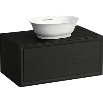 Koupelnový nábytek LAUFEN THE NEW CLASSIC Skříňka pod umyvadlo 800, s 1 zásuvkou, s výřezem uprostřed, pro umyvadlové mísy H812852, H812853 775x455, Černěný dub - H4060110856281