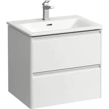 Umyvadlo LAUFEN PALACE Umyvadlo slim se skříňkou 60 cm, se 2 zásuvkami, vč. dělícího systému do zásuvek. Lze instalovat standardní nebo prostorově úsporný sifon H894250, s držákem z eloxovaného hliníku 600x450, Multicolour - H8607029991041