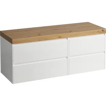 Koupelnový nábytek LAUFEN LANI Modulární sestava 1400, umyvadlová deska 65 mm (.267 divoký dub), bez výřezu, se 4 zásuvkami: zásuvkový element 800 + zásuvkový element 600 1370x495, Multicolour - H4065801129991