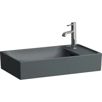 LAUFEN MEDA Umyvadlová mísa, s armaturní deskou vpravo 600x350, Grafit mat - H8121137581141
