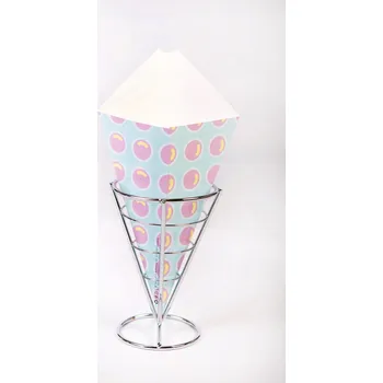 Jednorázové nádobí Kelímky na Bubble Waffle modré s fialovo-žlutými kuličkami 350 ml | 500 ks