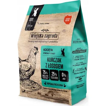 Krmivo pro kočku Wiejska Zagroda suché krmivo pro kočky kuře s lososem, pro koťata, 400g
