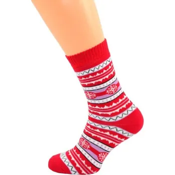 Pánské ponožky THERMO FROTÉ ponožky 35/37 Norský vzor červené