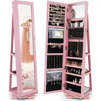 Toaletní stolek Otočná skříňka na šperky se zrcadlem Toaletní Stolek