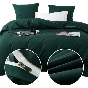 Povlečení POVLEČENÍ BAVLNA SATÉN 140x200 CM + 1 POVLEČENÍ NA POLŠTÁŘ S LEMEM, ZELENÉ