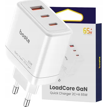 Síťová nabíječka Boste 65W, 3 porty USB-C/USB-A, rychlé nabíjení Quick Charge