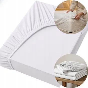 Prostěradlo PROSTĚRADLO S GUMIČKOU 180X200 cm BAVLNA ELASTAN PEVNÉ PROVEDENÍ BÍLÉ