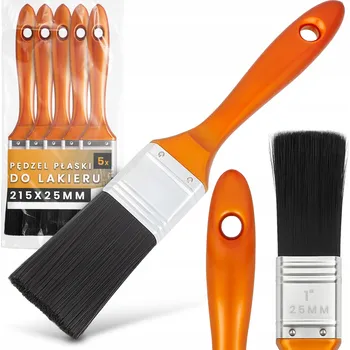 5x PLOCHÝ ŠTĚTEC 25 mm Lakýrnický Malířský na Lak Barvy Precizní Z1-T