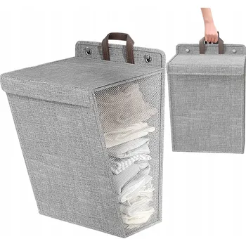 Koš na prádlo SKLÁDACÍ ZÁVĚSNÝ KOŠ NA PRÁDLO, HRAČKY + SAMOLEPICÍ HÁČKY NA DVEŘE