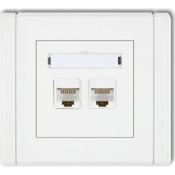 Elektrická zásuvka FLEXI Dvojitá počítačová zásuvka 2xRJ45 bílá FGK-4