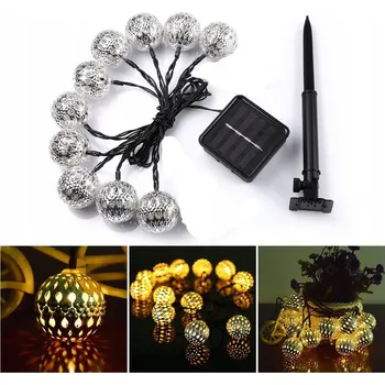 Vánoční dekorace Lampki Solarne Kule 50LED 7M – Dekorativní Girlanda IP65