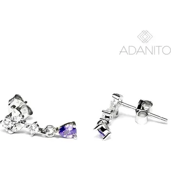 Náušnice Stříbrné visací náušnice s barevnými zirkony