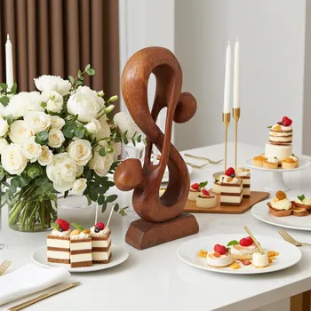 Soška Abstrakt milenci 6 / Dřevo 20 cm