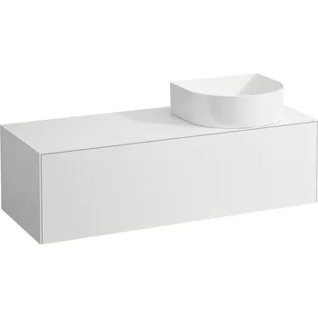 Koupelnový nábytek LAUFEN SONAR Skříňka pod umyvadlo, s 1 zásuvkou, pro umyvadlové mísy H812340, H812341, H812342, H812343, s výřezem vpravo 1175x455, Bílá mat - H4054230341701