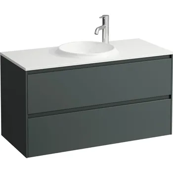 Koupelnový nábytek LAUFEN LANI Skříňka pod umyvadlo, 2 zásuvky, pro umyvadlo H814075 z materiálu Marbond 970x440, Šedá traffic - H4042721122661