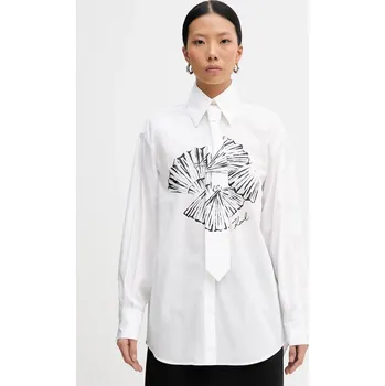 Dámská košile Bavlněná košile Karl Lagerfeld B1W11002 bílá 00X, vel. 36