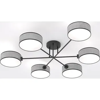 Emibig MAGA 6 GRAY Stropní Stropní svítidlo / stropní svítidlo Černé, šedé E14 10W MAX LED Šedá