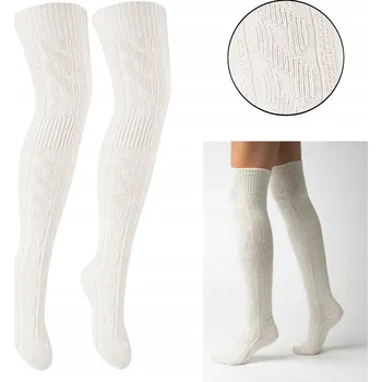 Dámské ponožky DÁMSKÉ VLNĚNÉ PODKOLENKY SILNÉ TEPLÉ VZOR COP VEL. 38-40 ECRU
