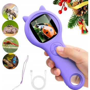 MINI MIKROSKOP PRO DĚTI 200X VĚDECKÁ HRAČKA PŘENOSNÝ RUČNÍ