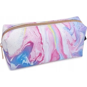 Penál Pouzdro na psací potřeby do školy Barva Růžový Mramor 18 x 9 x 5 cm