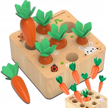 Dřevěná hračka MONTESSORI Dřevěné hračky TŘÍDIČ KOSTEK MRKVE Vzdělávací pro děti