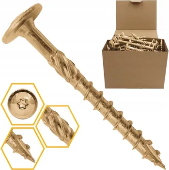 Vrut Tesařský vrut Azmet 6x100 mm talířová hlava TORX 100 ks