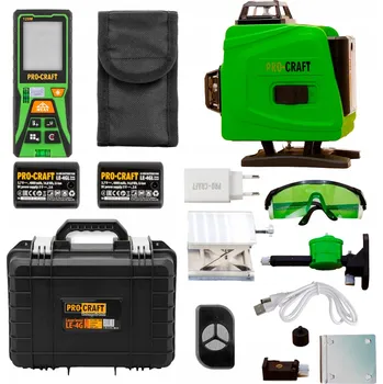 Měřící laser Laser liniový, křížový samonivelační Procraft LE-4G+měřič vzdálenosti PLD12
