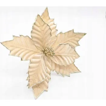 Vánoční dekorace Šampaňské Květiny na vánoční stromeček ŠAMPAŇSKÁ HVĚZDA BETLÉMSKÁ VÁNOČNÍ HVĚZDA List