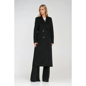 Dámský kabát Nife Elegantní dvouřadý kabát PL25 Barva: Černá, Velikost: M