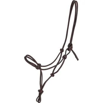 Kožená provazová ohlávka QHP Liberta, hnědá, Pony