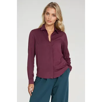 Dámská halenka Halenka se skrytým záhybem B205 Barva: Fialová, Velikost: M