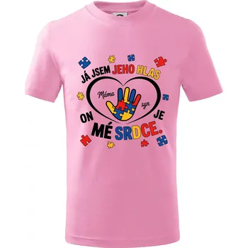 Jsem jeho hlas - Ruka v srdci - Tričko dětské bavlněné - 134 cm/8 let ( Růžová )