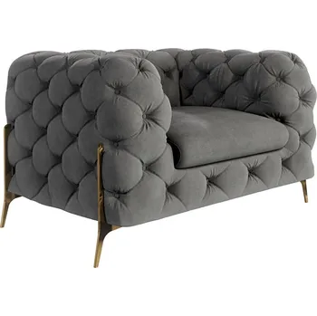 Křeslo Šedé sametové křeslo Chelsea Bis – Ropez ID_1786042