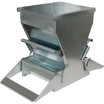 krmítko pro hospodářská zvířata Krmítko nášlapné pro drůbež oboustranné, pozink, 20 cm