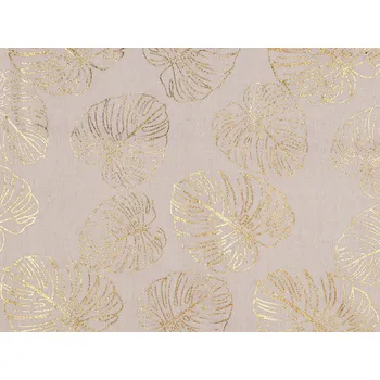 Bavlněná metráž / imitace lnu, monstera Varianta: režná list, Balení: 1 m