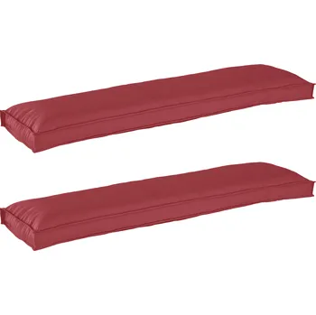 Podsedák vidaXL Sada polštářů na paletu 2 pcs Víno Červené 150 x 40 x 8 cm