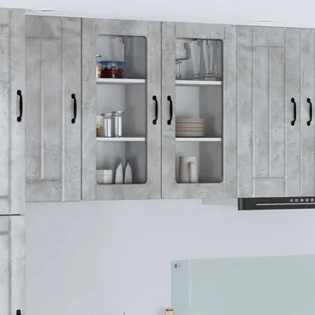 Příborník do zásuvky vidaXL Kuchyňská skříň 2 pcs Betonově šedá 40 x 31 x 80 cm