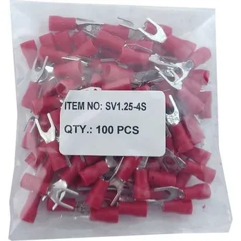 Síťový kabel Vidlička kabelová 4,3mm červená (SVS 1,25-4), balení 100ks