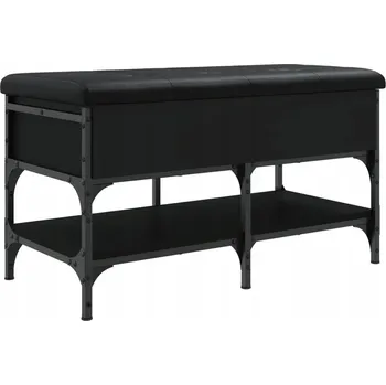 Zahradní lavice Nábytek XL Lavice s botníkem černá 82 x 42 x 45 cm kompozitní dřevo 835192