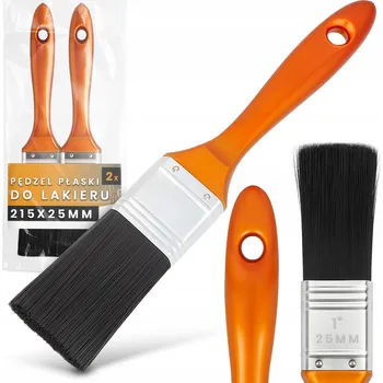 Malířský štětec 2x PLOCHÝ ŠTĚTEC 25 mm Lakýrnický Malířský na Lak Barvy Precizní Z1-T