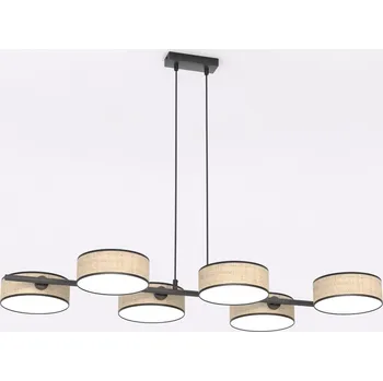 Emibig DRUMZ 6 RATTAN Závěsné/stropní svítidlo Černé. hnědé E14 10W MAX LE