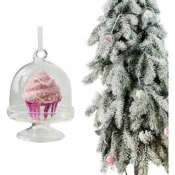 Vánoční dekorace SKLENĚNÁ VÁNOČNÍ KOULE NA VÁNOČNÍ STROMEČEK RŮŽOVÁ BÁBOVKA TVAROVANÉ VÁNOČNÍ OZDOBY VÁNOČNÍ BAŇKY