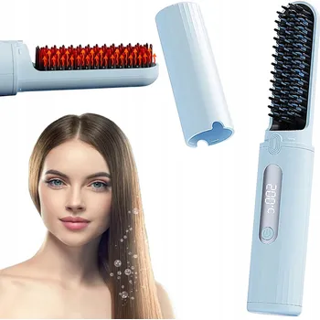 Žehlička na vlasy Přenosný bezdrátový hřeben na rovnání vlasů Mini žehlička na vlasy