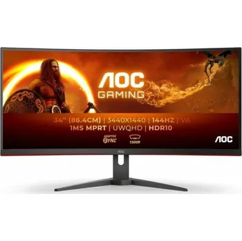 Monitor Zakřivený monitor 34 palců AOC CU34G2XE/BK UWQHD VA 144Hz 1ms HDR10 PBP