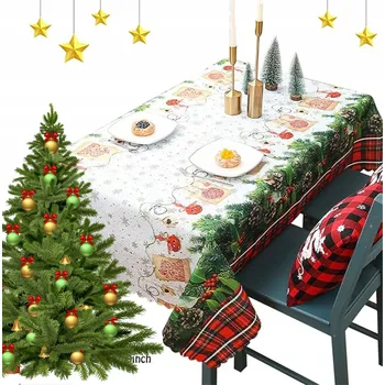 ubrus UBRUS VODĚODPUDIVÝ NA VÁNOČNÍ STŮL 150x180 CM VÁNOČNÍ MOTIV