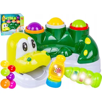 VZDĚLÁVACÍ DOVEDNOSTNÍ HRAČKA Krokodýl Hra Kladivo Zatloukačka ZATLUČ MÍČEK