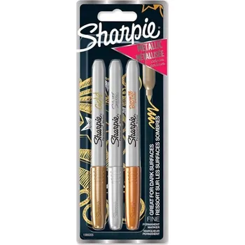 Permanentní popisovač metalický Sharpie, vícebarevný, 3 ks